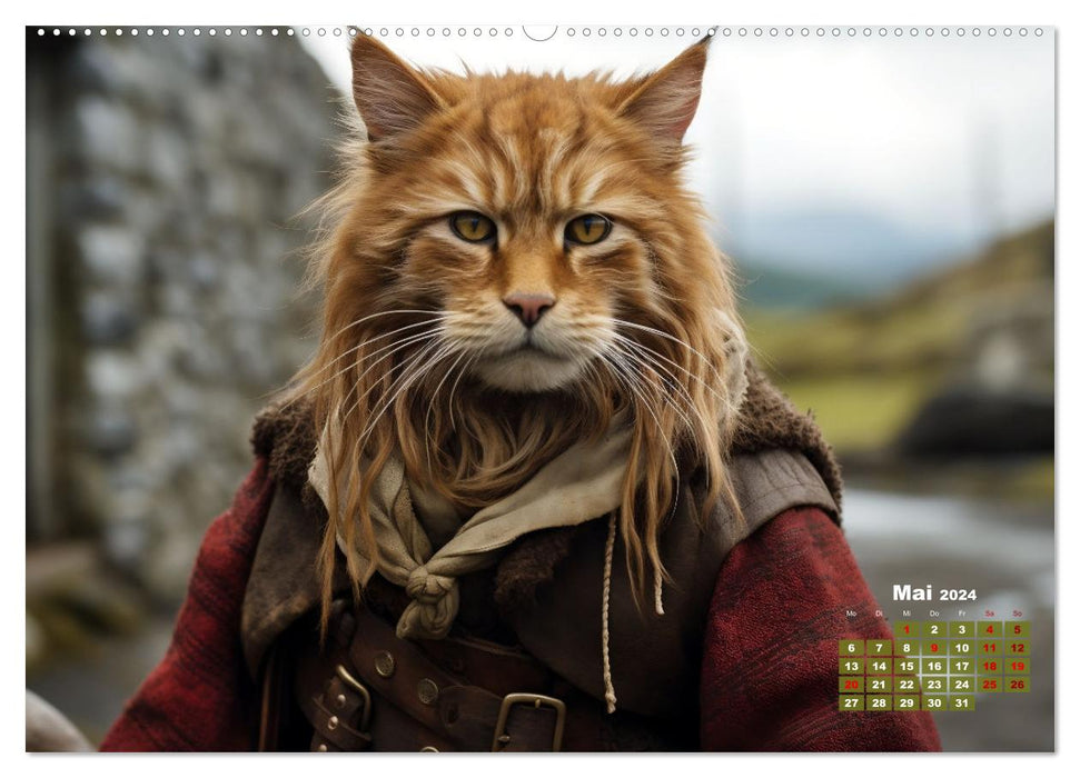 Schottische Katzenhelden (CALVENDO Wandkalender 2024)