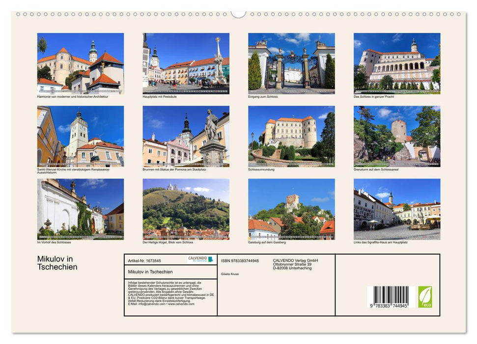 Mikulov in Tschechien (CALVENDO Premium Wandkalender 2024)