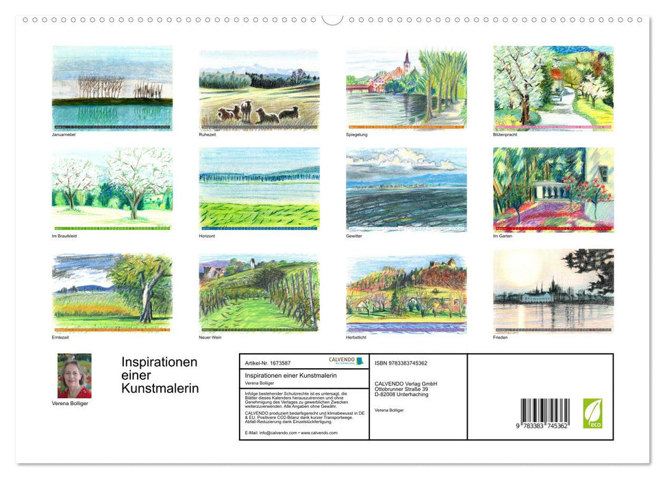 Inspirationen einer Kunstmalerin (CALVENDO Premium Wandkalender 2024)