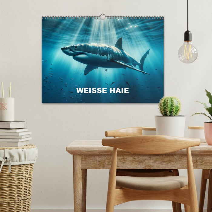 Weiße Haie (CALVENDO Wandkalender 2024)