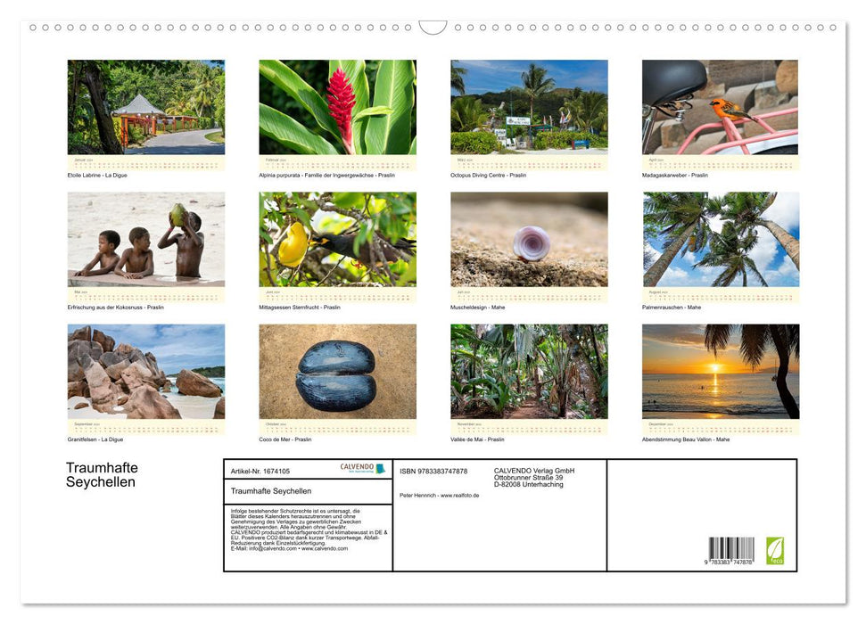 Traumhafte Seychellen (CALVENDO Wandkalender 2024)