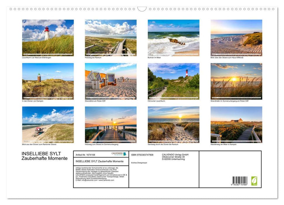 INSELLIEBE SYLT Zauberhafte Momente (CALVENDO Wandkalender 2024)