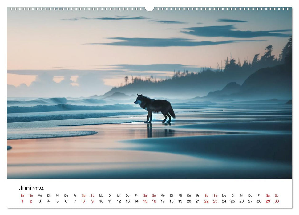 Kanadische Küstenwölfe (CALVENDO Wandkalender 2024)