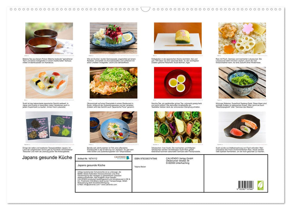 Japans gesunde Küche (CALVENDO Wandkalender 2024)