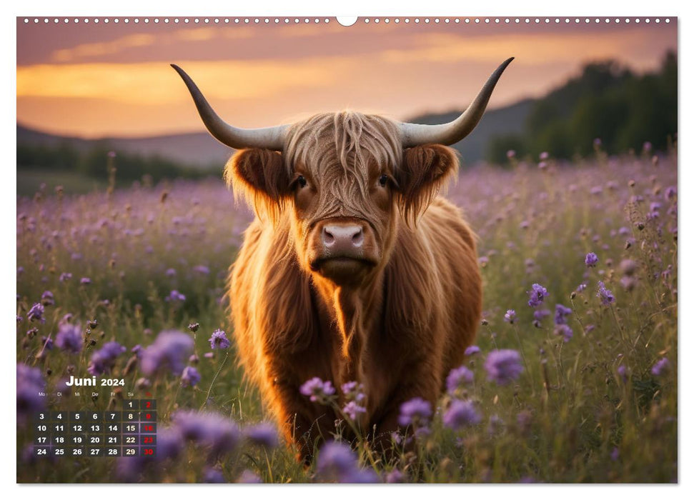 Highland Kühe (CALVENDO Wandkalender 2024)