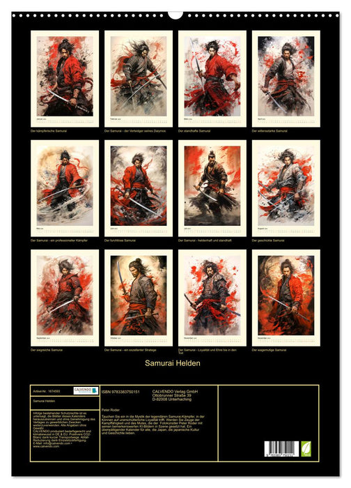 Samurai Helden (CALVENDO Wandkalender 2024)