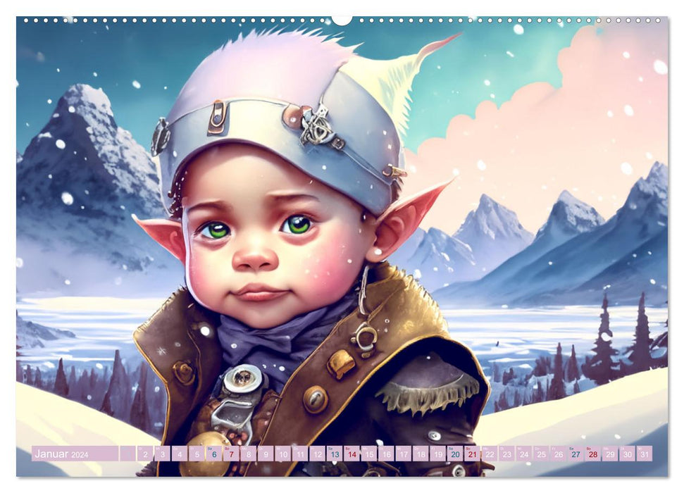 Elfen Kinder - Die zauberhafte Welt der kleinen Elfen (CALVENDO Wandkalender 2024)
