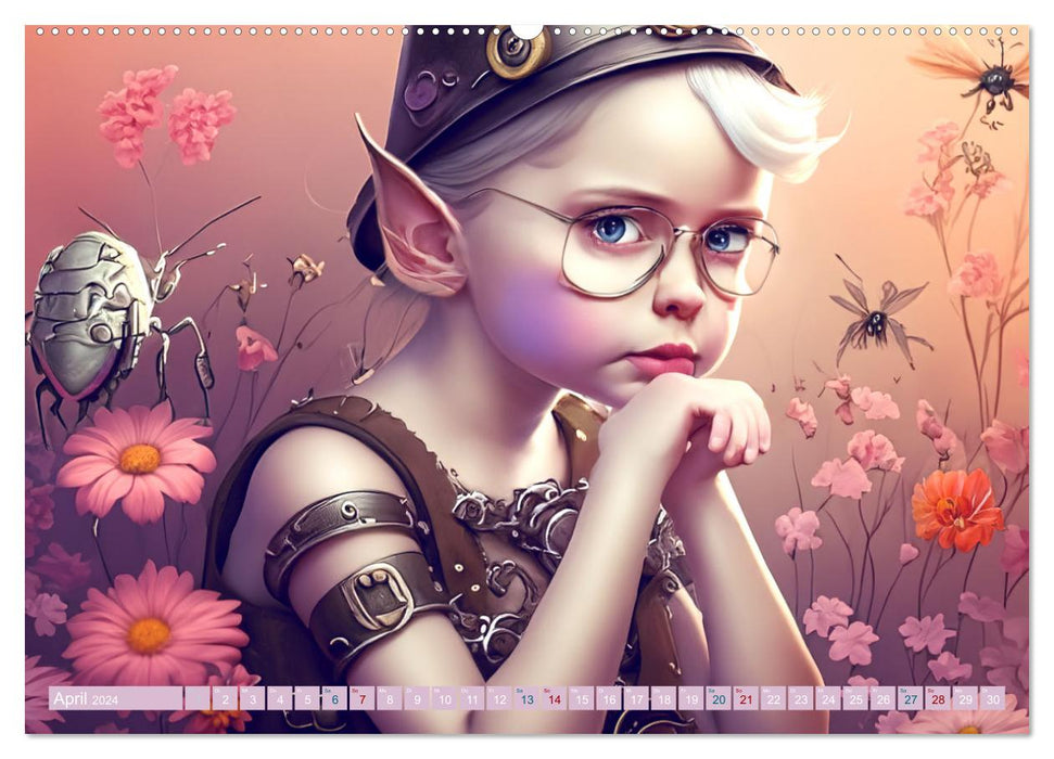 Elfen Kinder - Die zauberhafte Welt der kleinen Elfen (CALVENDO Premium Wandkalender 2024)