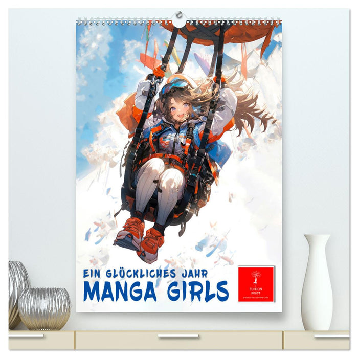 Manga Girls - ein glückliches Jahr (CALVENDO Premium Wandkalender 2024)