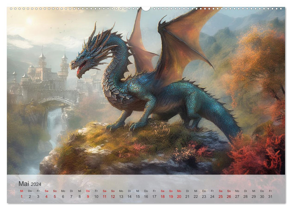 Im Land der schönen Drachen (CALVENDO Premium Wandkalender 2024)