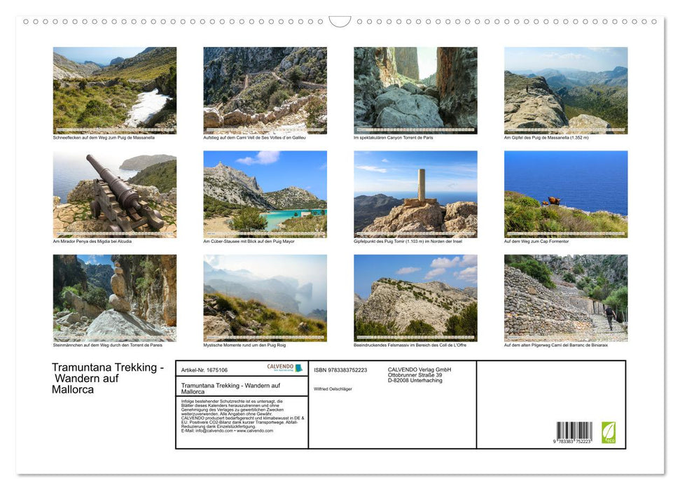 Tramuntana Trekking - Wandern auf Mallorca (CALVENDO Wandkalender 2024)