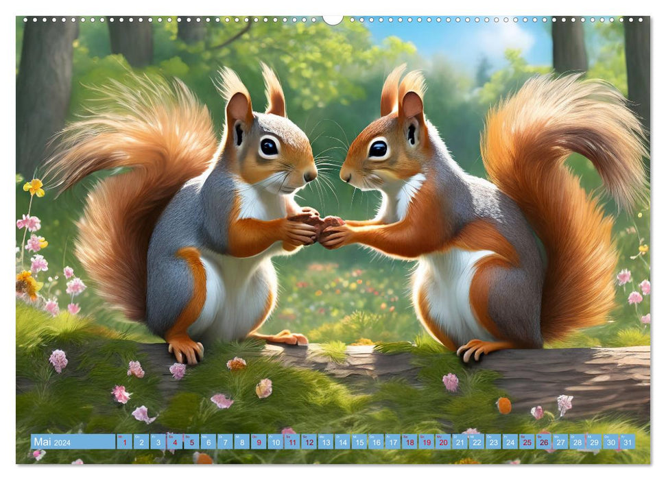 Der Eichhörnchen-Kalender (CALVENDO Wandkalender 2024)
