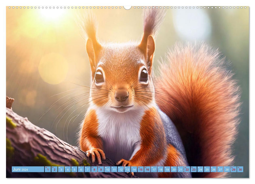 Der Eichhörnchen-Kalender (CALVENDO Wandkalender 2024)