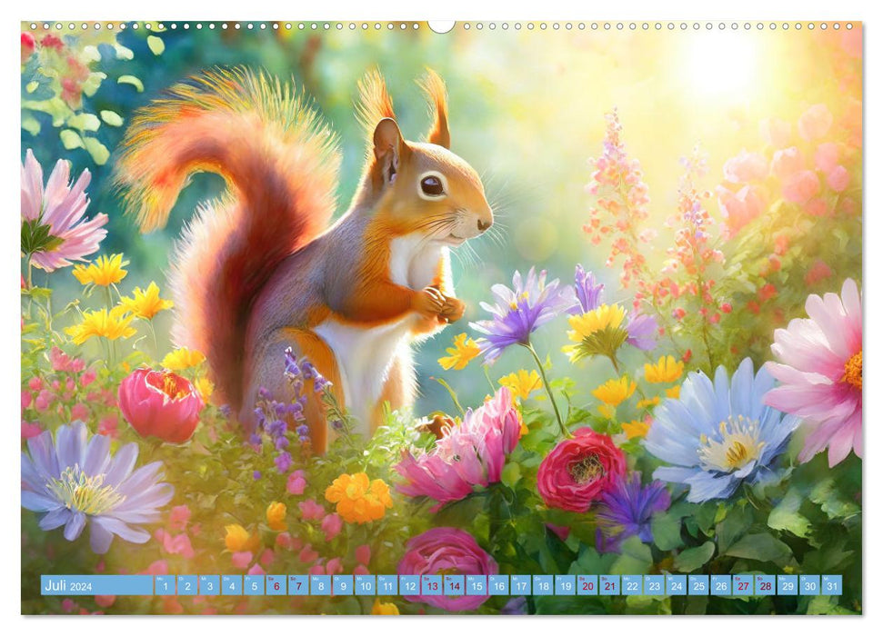 Der Eichhörnchen-Kalender (CALVENDO Premium Wandkalender 2024)