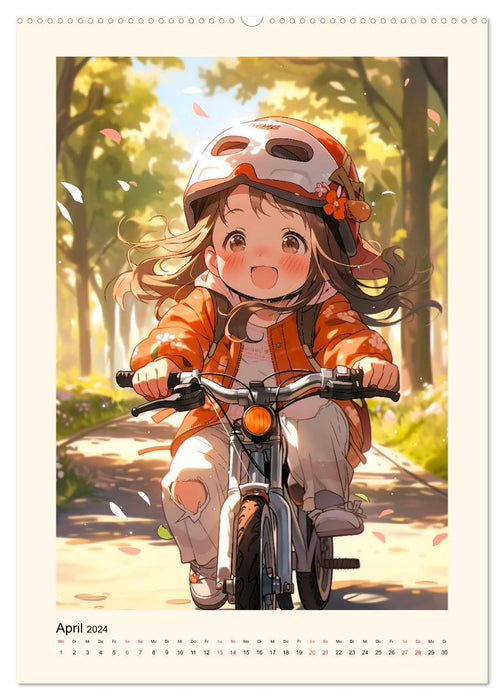 Manga Kinder - ein glückliches Jahr (CALVENDO Wandkalender 2024)