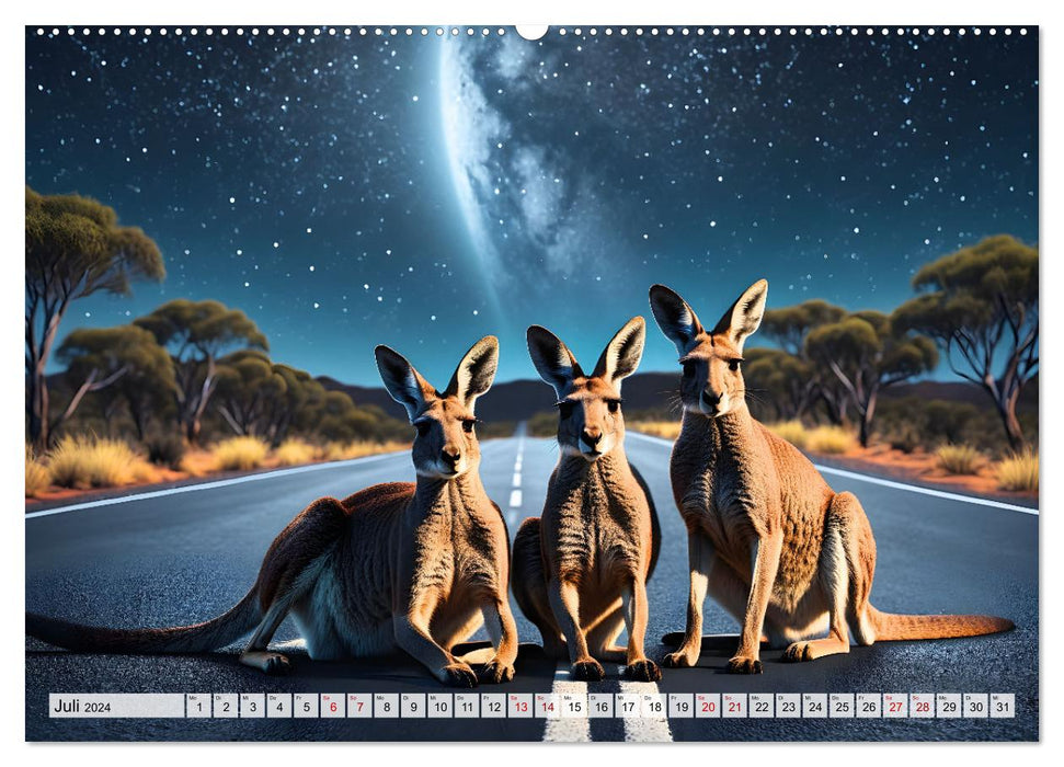 Die Welt der Kängurus (CALVENDO Premium Wandkalender 2024)