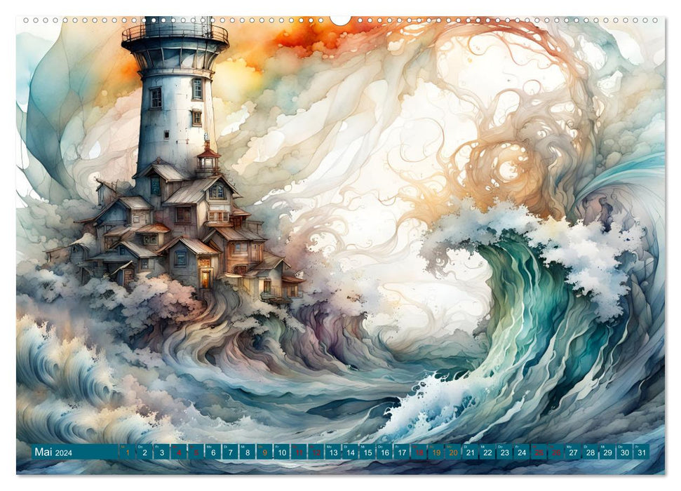 Einsame Wächter Leuchttürme (CALVENDO Wandkalender 2024)