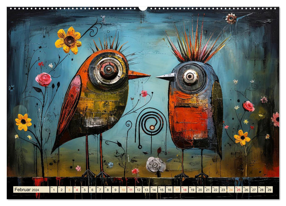 Vögel - ein schöner Tag (CALVENDO Wandkalender 2024)
