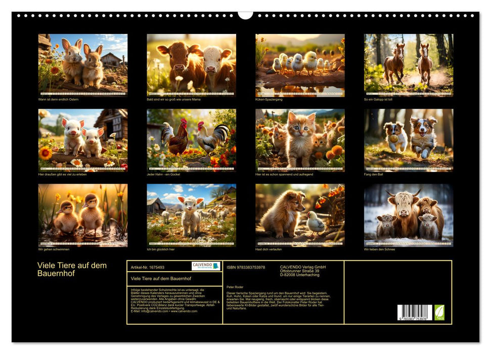 Viele Tiere auf dem Bauernhof (CALVENDO Wandkalender 2024)