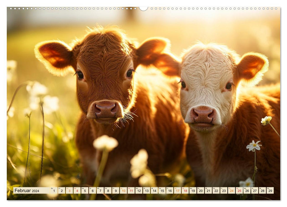 Viele Tiere auf dem Bauernhof (CALVENDO Premium Wandkalender 2024)