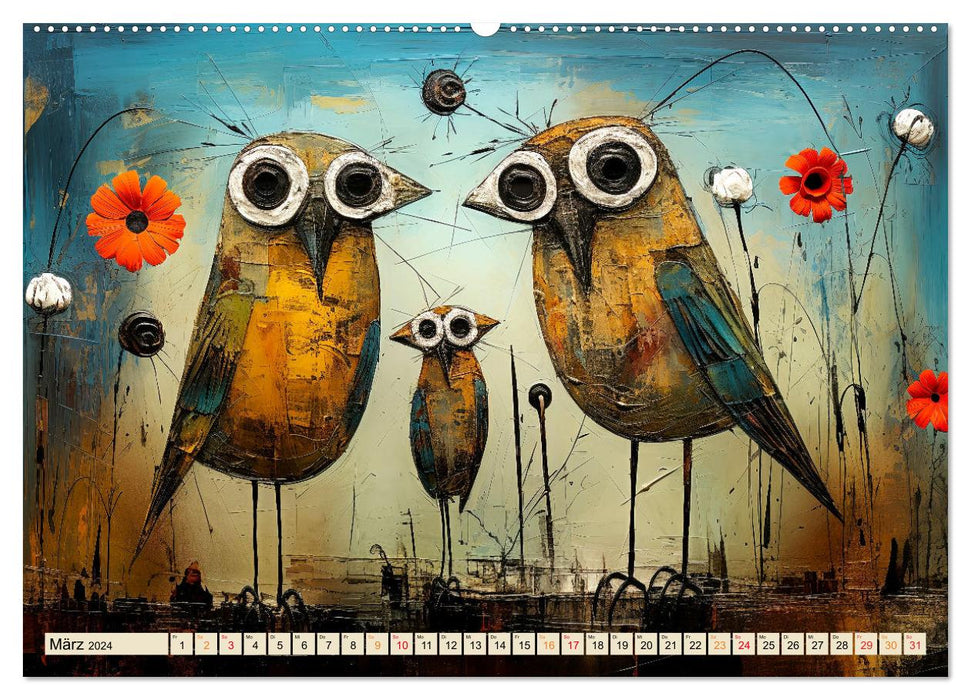 Vögel - ein schöner Tag (CALVENDO Premium Wandkalender 2024)