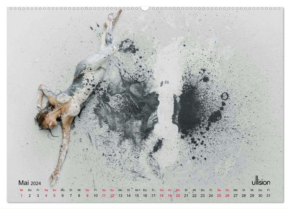 Akt in Farbe – schwarzweiß (CALVENDO Wandkalender 2024)
