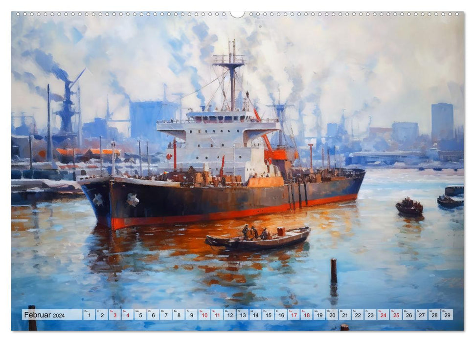 Hafenkante - Ein Leben mit und für den Hafen (CALVENDO Wandkalender 2024)