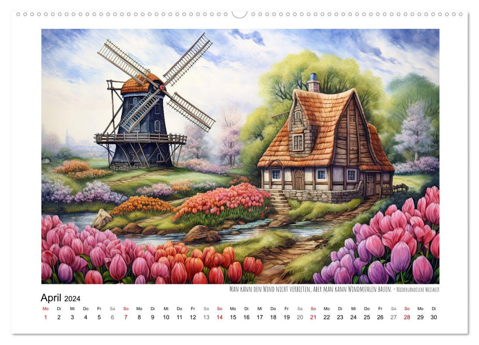 Windmühlenzauber (CALVENDO Premium Wandkalender 2024)