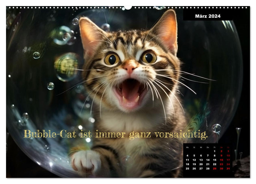 Katzen können alles, außer traurig. (CALVENDO Wandkalender 2024)