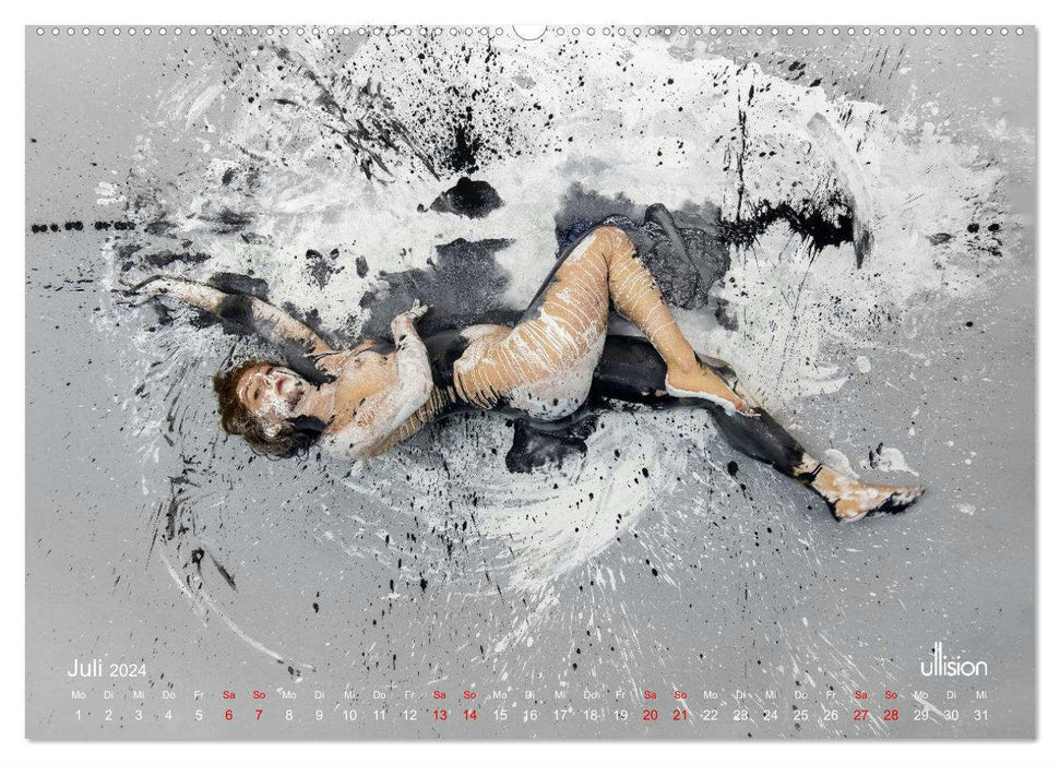 Akt in Farbe – schwarzweiß (CALVENDO Premium Wandkalender 2024)