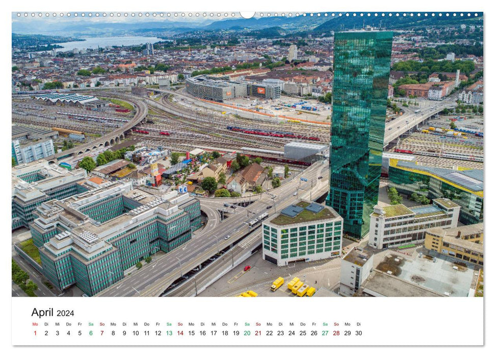 Luftbildkalender Zürich (CALVENDO Premium Wandkalender 2024)