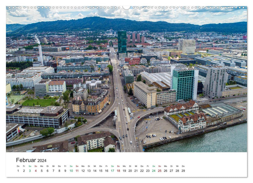 Luftbildkalender Zürich (CALVENDO Wandkalender 2024)