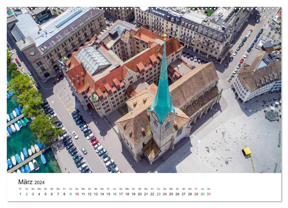 Luftbildkalender Zürich (CALVENDO Wandkalender 2024)