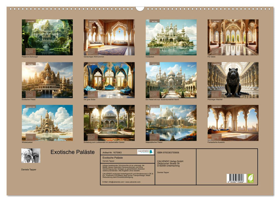 Exotische Paläste (CALVENDO Wandkalender 2024)