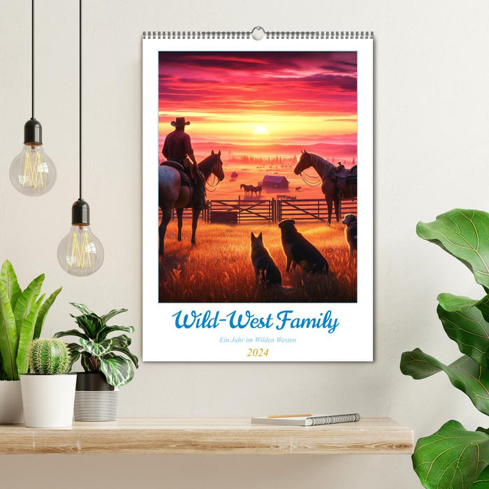 Wild-West Family - Ein Jahr im Wilden Westen (CALVENDO Wandkalender 2024)