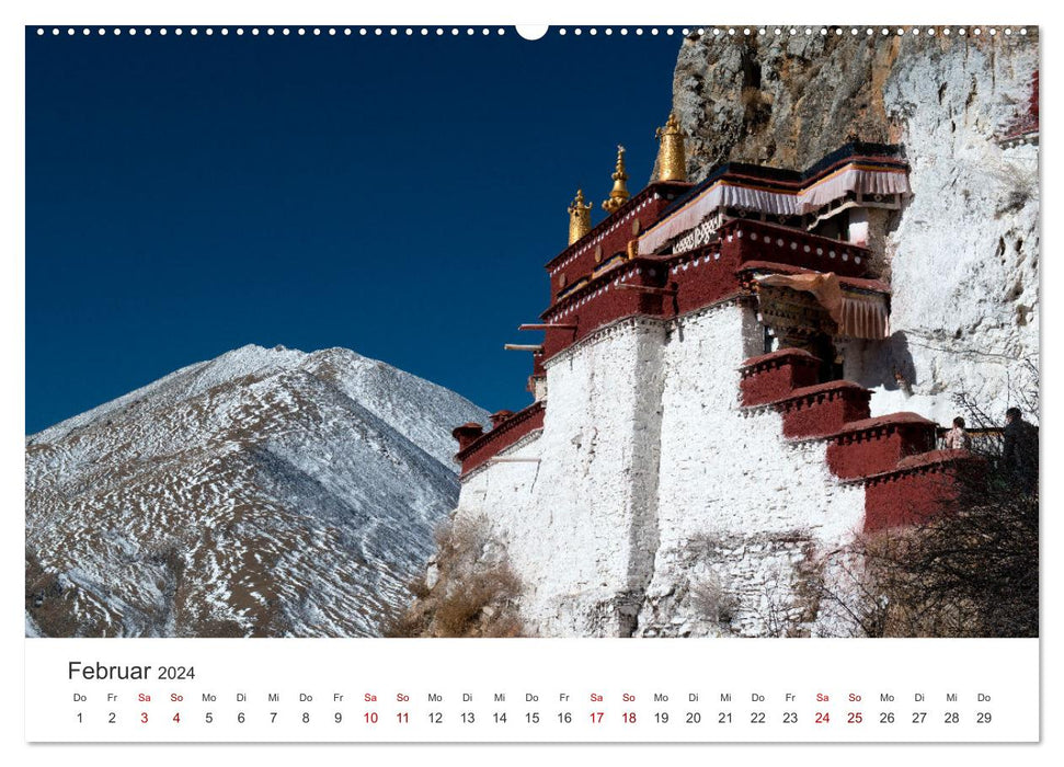 Tibet - Kloster und Landschaft (CALVENDO Wandkalender 2024)