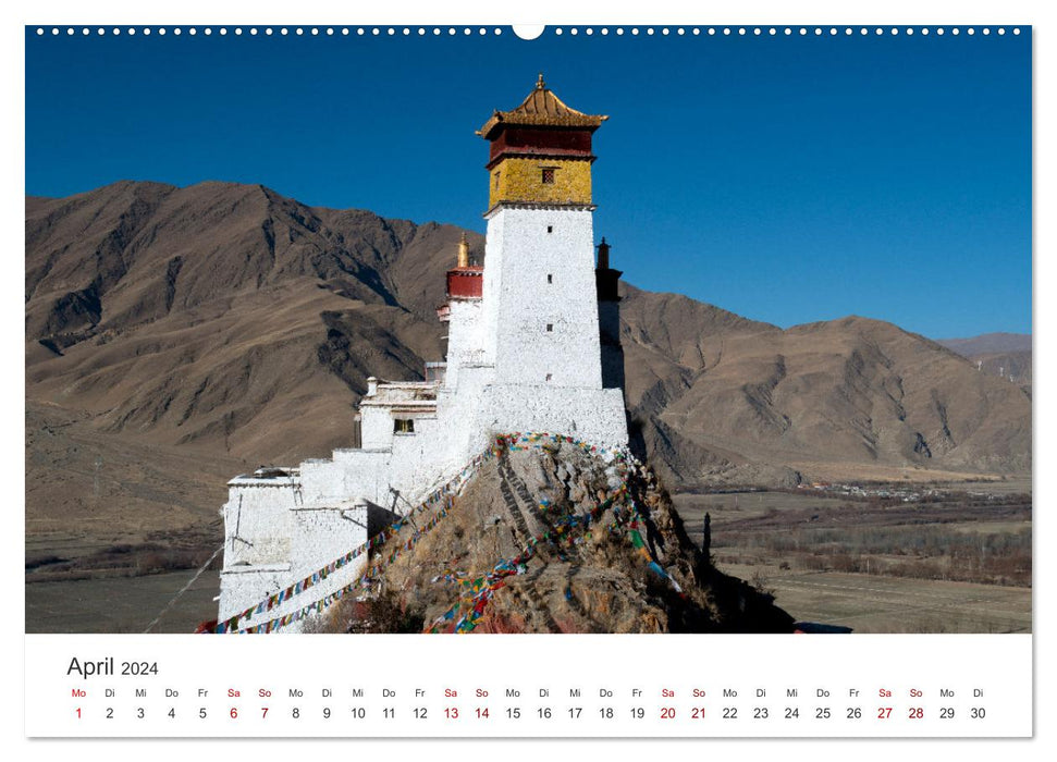 Tibet - Kloster und Landschaft (CALVENDO Wandkalender 2024)