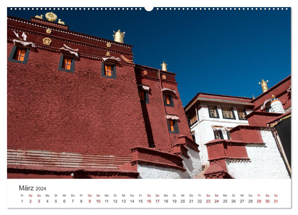 Tibet - Kloster und Landschaft (CALVENDO Premium Wandkalender 2024)