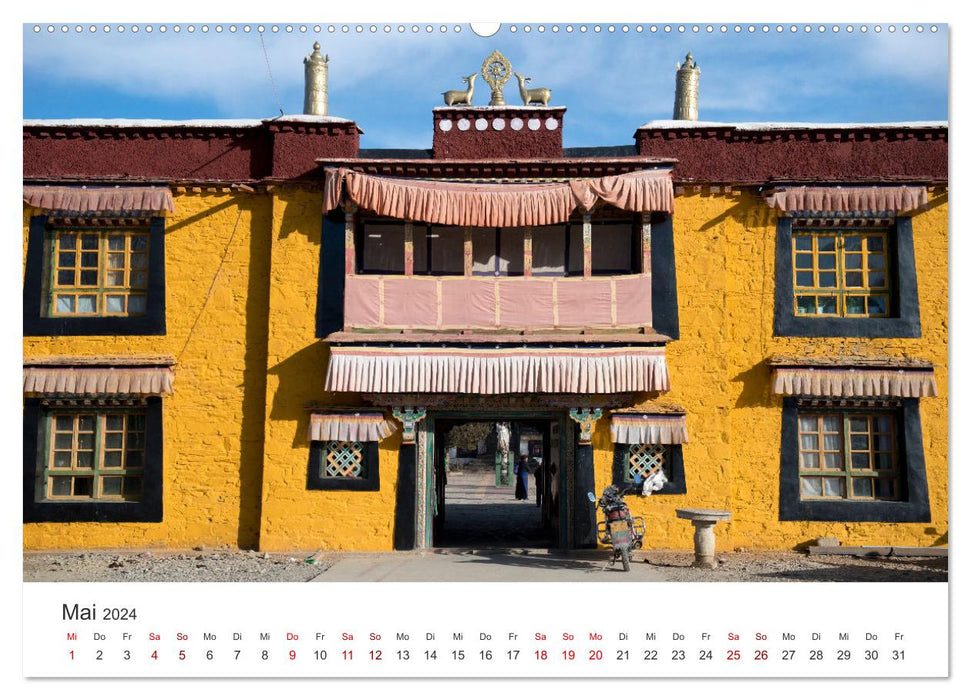 Tibet - Kloster und Landschaft (CALVENDO Premium Wandkalender 2024)