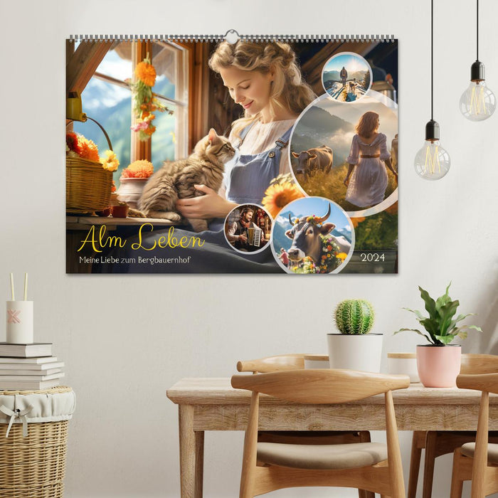 Alm Leben - Meine Liebe zum Bergbauernhof (CALVENDO Wandkalender 2024)
