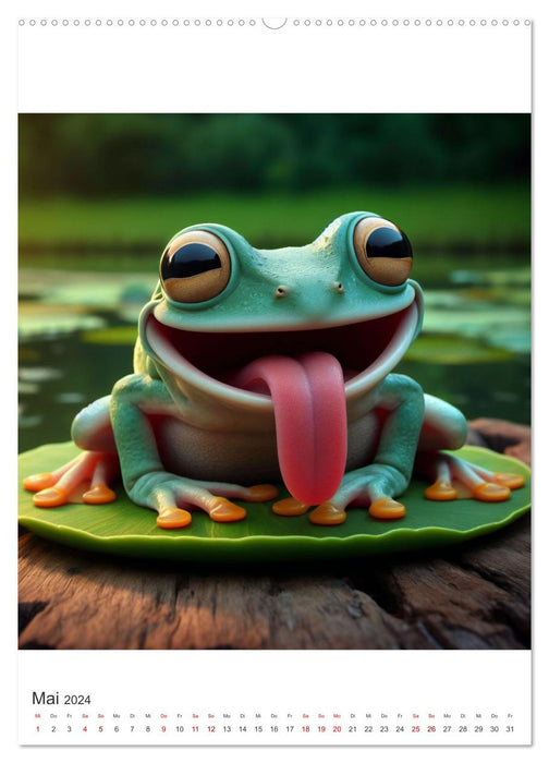 Tierischer Frohsinn - Ein Jahr voller Lächeln und Lebensfreude (CALVENDO Premium Wandkalender 2024)