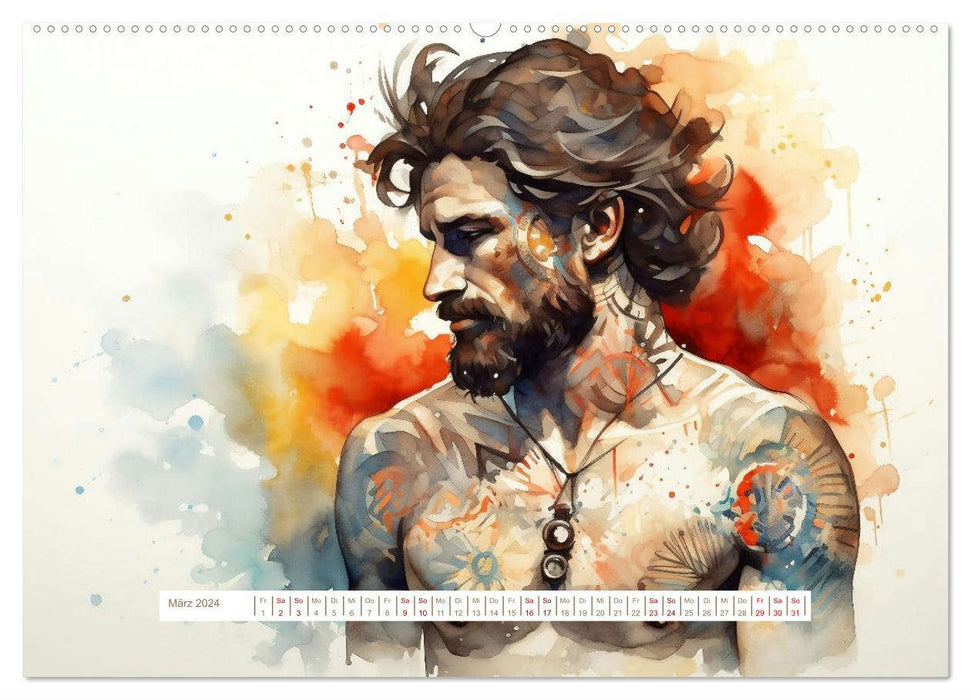 Le tatouage rencontre l’art (Calendrier mural CALVENDO 2024) 