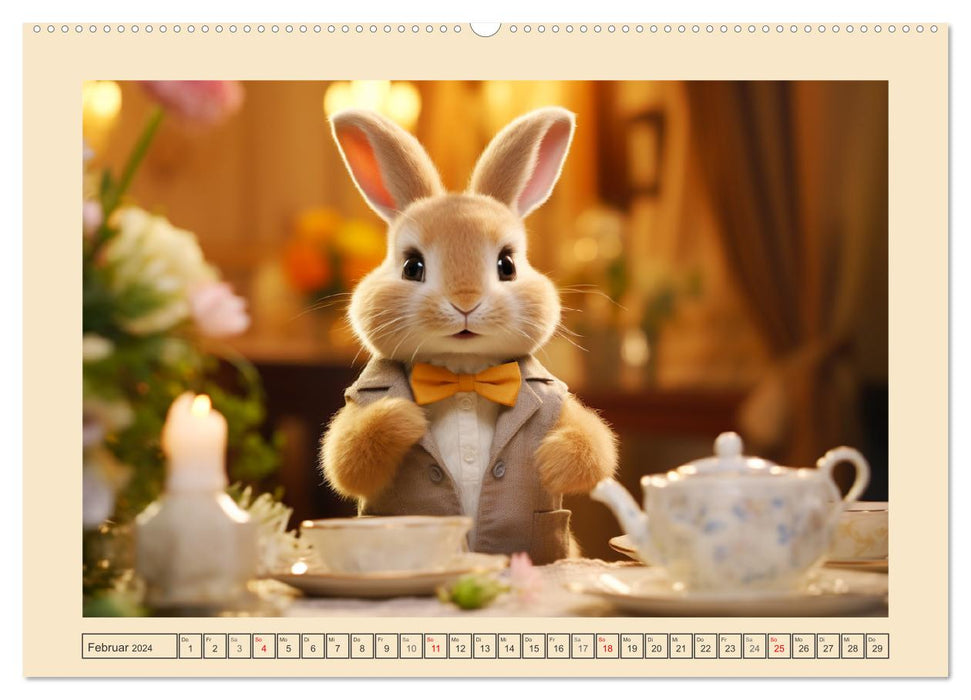 Liebliche Kaninchen. Flauschige Hopsis haben Spaß (CALVENDO Wandkalender 2024)