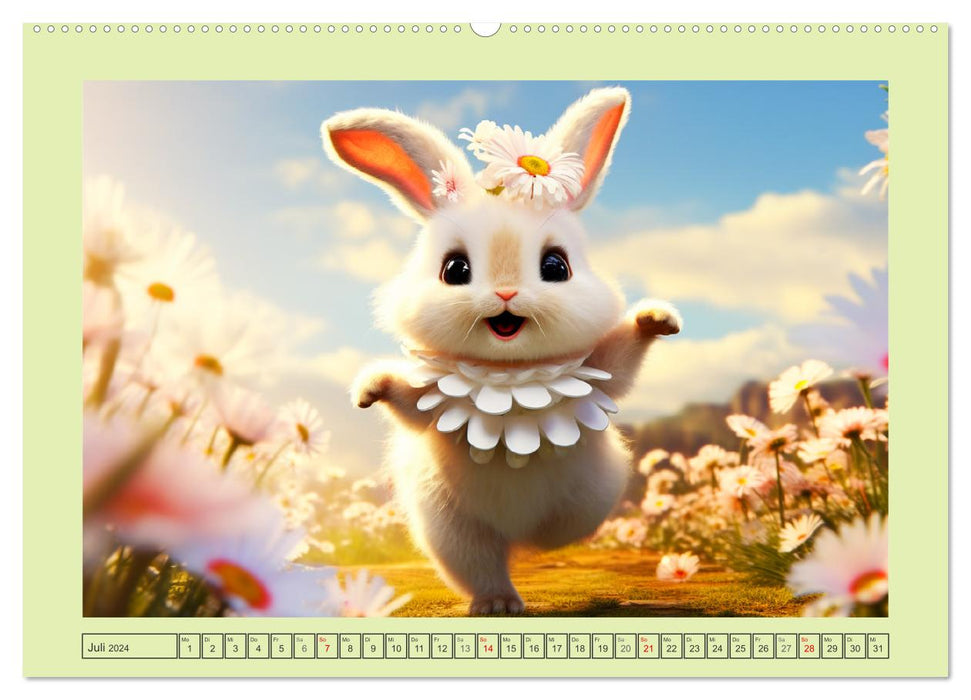 De jolis lapins. Fluffy Hopsis s'amuse (Calvendo Premium Wall Calendar 2024) 