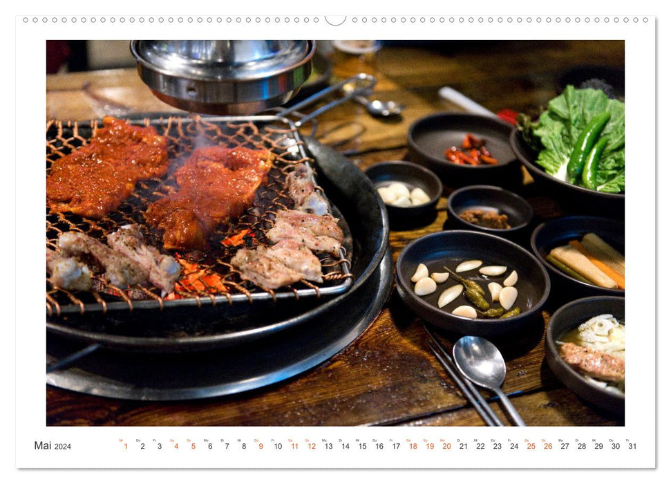 Voici à quoi ressemble la Corée du Sud : la cuisine coréenne créative (calendrier mural CALVENDO 2024) 