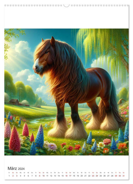 Gypsy Vanner Tinker - die majestätische Schönheit der Tinker-Pferde (CALVENDO Wandkalender 2024)