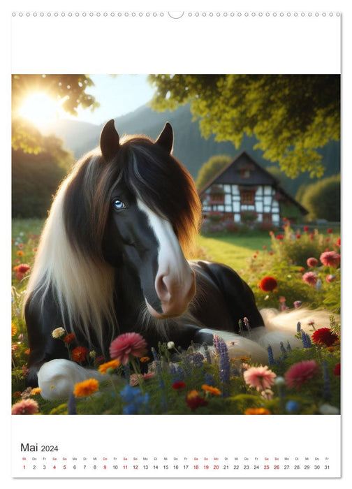 Gypsy Vanner Tinker - la beauté majestueuse des chevaux Tinker (calendrier mural CALVENDO 2024) 