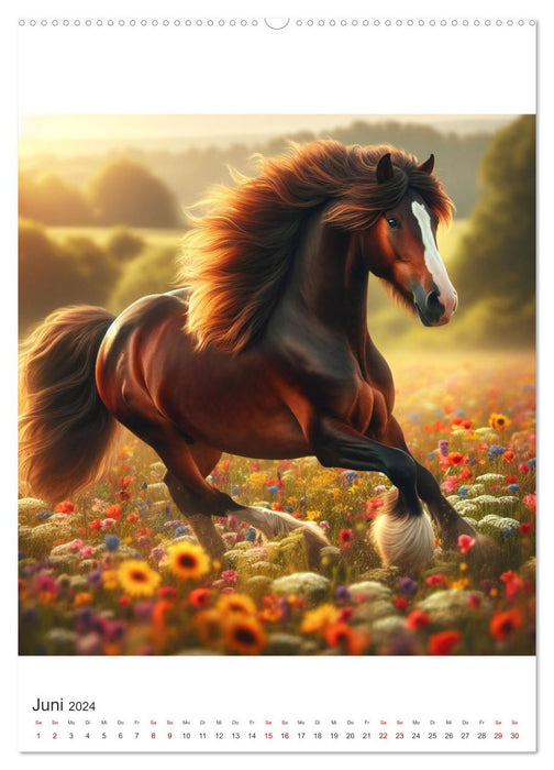 Gypsy Vanner Tinker - la beauté majestueuse des chevaux Tinker (calendrier mural CALVENDO 2024) 