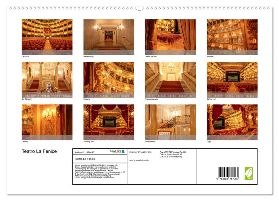 Teatro La Fenice (Calvendo Premium Calendrier mural 2024) 