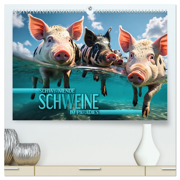 Schwimmende Schweine im Paradies (CALVENDO Premium Wandkalender 2024)